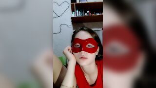 fuck my love webcam show 2020-04-11 22-32-11 Young girl with sexy red mask is enjoying online sex chat and fondling with boyfriend