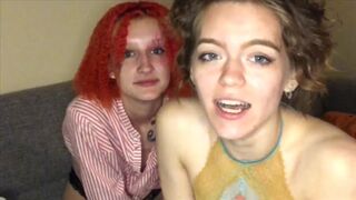 Treshgirls webcam show 2020-07-26 01-53-09 Charming young lesbian girlfriends are enjoying hotly posing to the webcam on couch