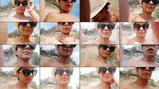 jessica 69 webcam show 2020-08-15 08-21-23 Slender brunette milf is enjoying hotly posing on webcam at the beach and showing boobies