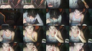 Mila18777 webcam show 2020-08-23 21-59-17 Amateur online sex chat girl is showing off in black underwear on webcam and stroking boobs