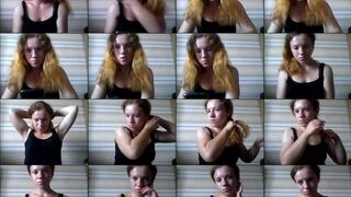 PrettyVoron webcam show 2020-08-19 12-29-59 Wonderful blonde cam porn chick is posing on webcam in exciting black lace underwear