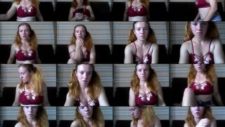 PrettyVoron webcam show 2020-08-20 13-24-37 Ginger cam sex girl in exciting red lace underwear is hotly posing on webcam for money