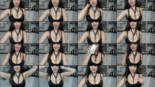 Swarowskaya webcam show 2020-08-20 20-53-44 Sexy cam porn girl is posing in sexy underwear on webcam in kitchen and smocking vape